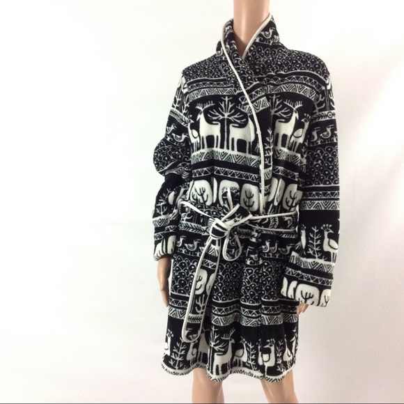 sleep Sense Intimates & Sleepwear Sleep Sense Robe Black White Size